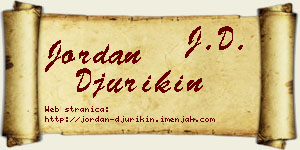 Jordan Đurikin vizit kartica